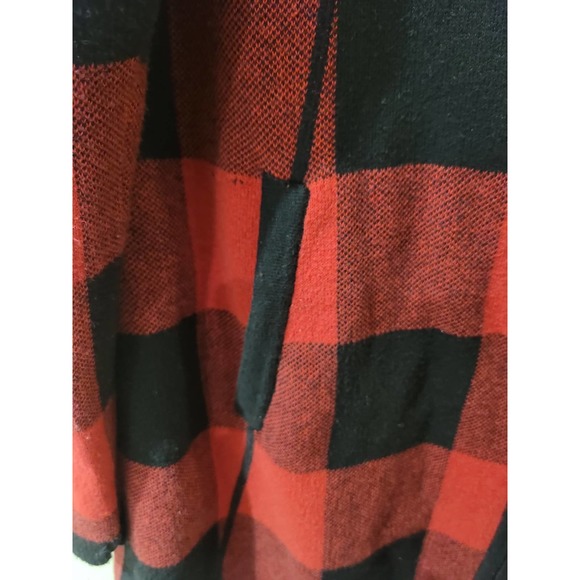 Adrienne Vittadini Red and Black Plaid Zippered Women's Cardigan Size XL - Picture 5 of 6
